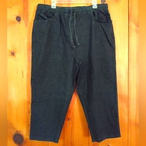 NWOT D&Co Cropped Drawstring Waist Pull On Pants
